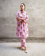 Pink Tribal Buta Kurta Set