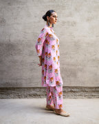 Pink Tribal Buta Kurta Set