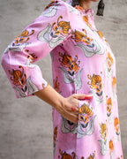 Pink Tribal Buta Kurta Set