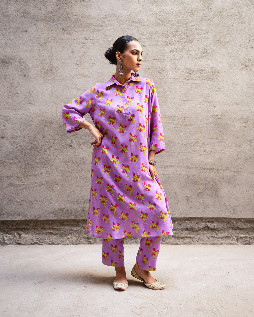 Phoolkali Lavender Kurta Set