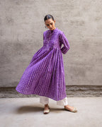 Purple Block Kurta