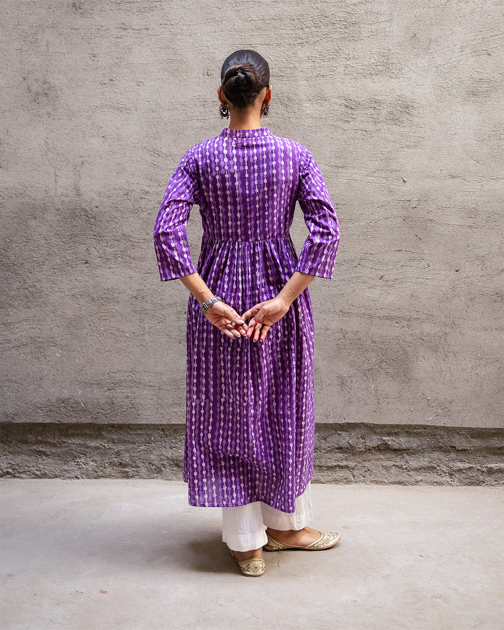Purple Block Kurta