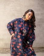 Black Block Jaal Cotton Kurta