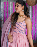 Peach Mirrorwork Sharara