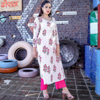 Pink Gota Sleeve Kurta Set