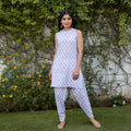 Lavender Sleeveless Kurta Set - Ambraee