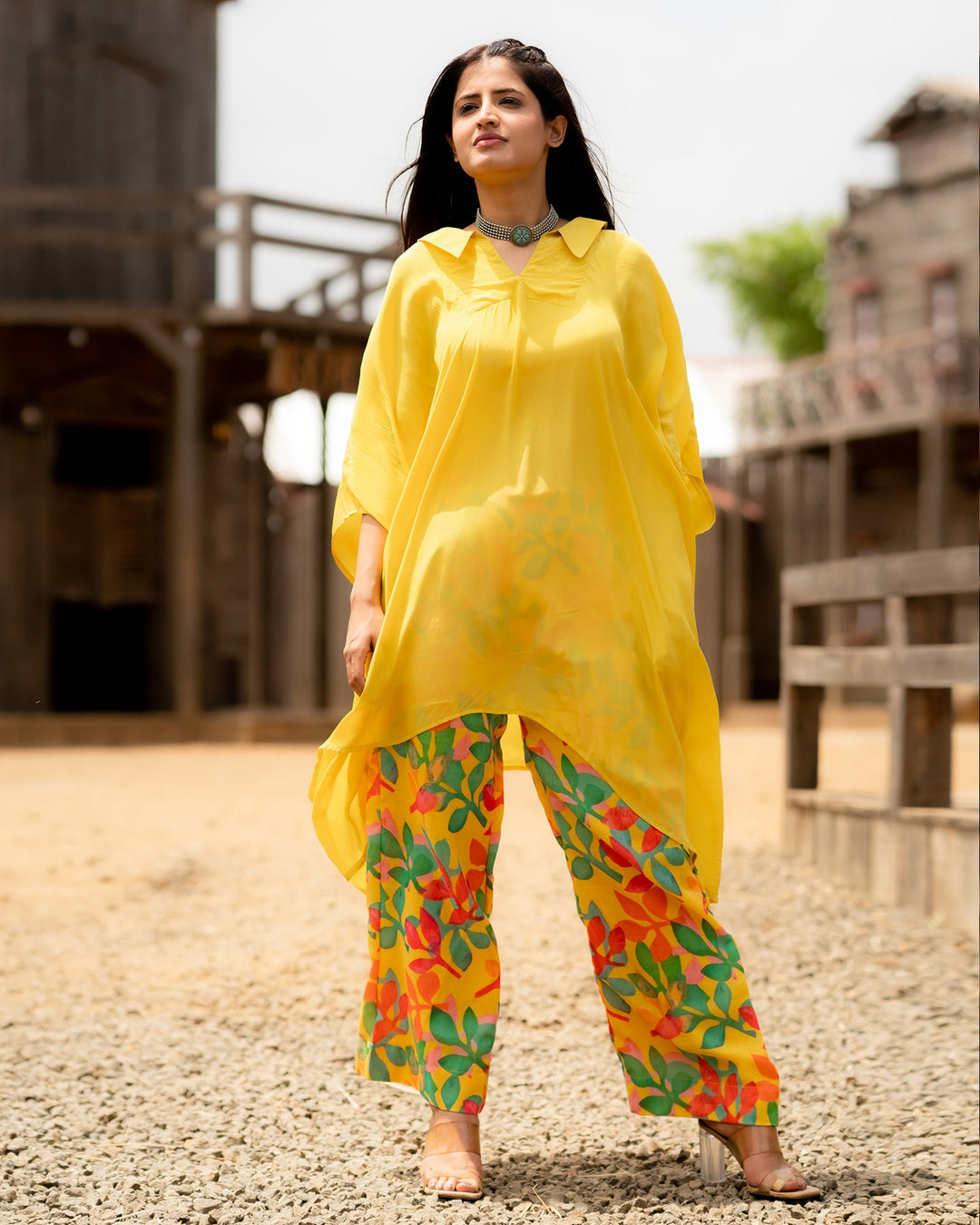 YELLOW KAFTAN TOP