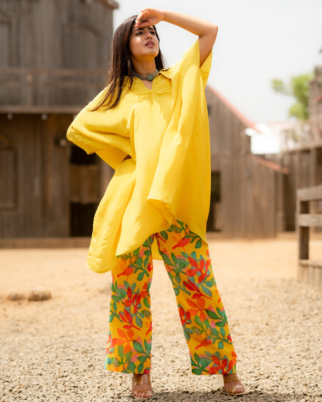 YELLOW KAFTAN TOP