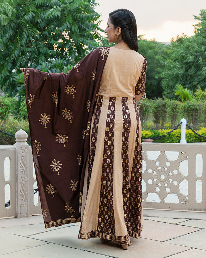 Brown Jashn Anarkali Suit Set