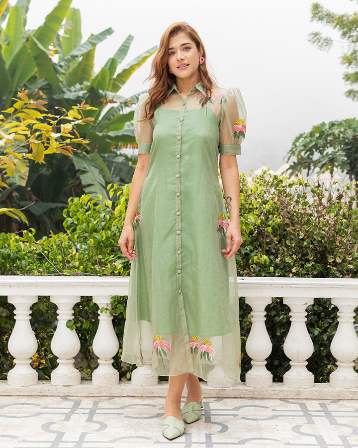 Buy RK MANIYAR Elegant Foil Printed Layered Gown Party Wear Dress for  Girls. ( Green ) Online at Best Prices in India - JioMart.