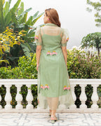 Buy Pista Green Jacket Maxi Dress |Women Dresses | Ambraee Ambraee Buy Pista Green Jacket Maxi Dress |Women Dresses | Ambraee Ambraee