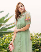 Buy Pista Green Jacket Maxi Dress |Women Dresses | Ambraee Ambraee Buy Pista Green Jacket Maxi Dress |Women Dresses | Ambraee Ambraee