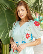 Blue Bloom Maxi Dress