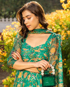 Paisley Green Muslin Suit Set