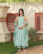 Jasmine Green Muslin Suit Set