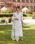 White Noor Dobby Suit