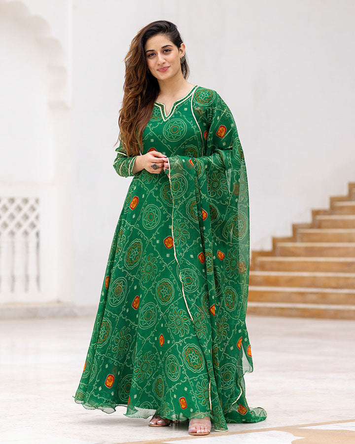 Unstitched. Multicolor Bandhej Ladies Salwar Suit with Dupatta at Rs  600/piece in Jaipur
