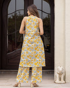 CORNFLOWER BLOCK KURTA SET