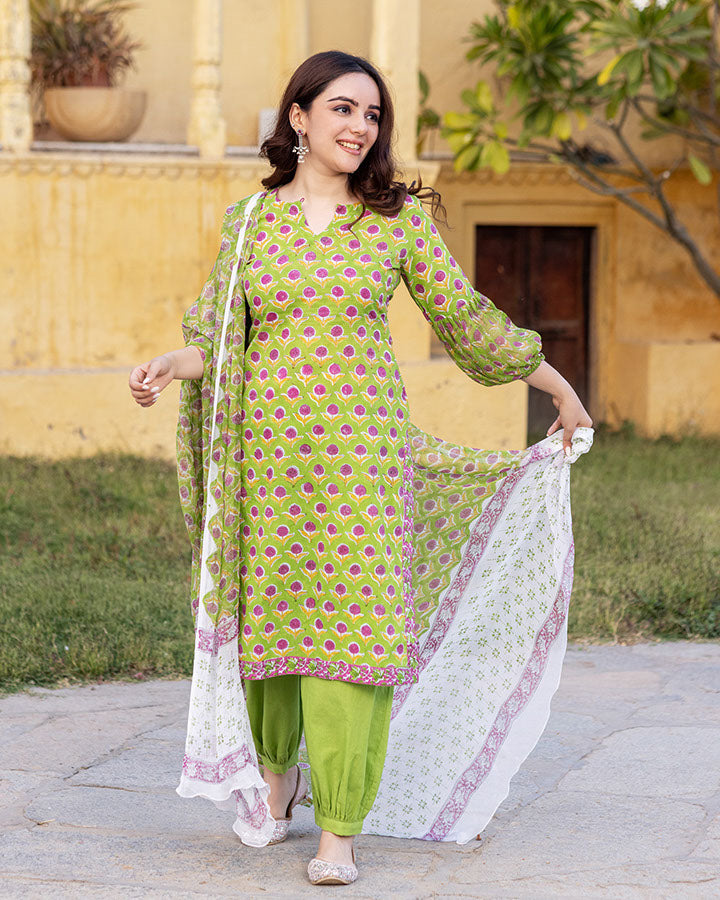 Green Marigold Suit Set