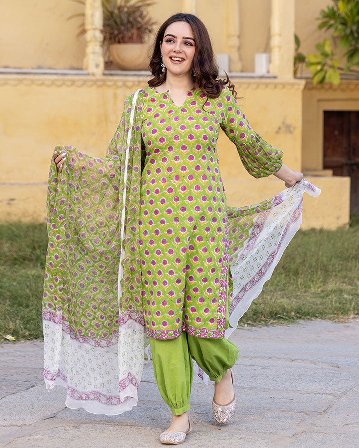 Green Marigold Suit Set