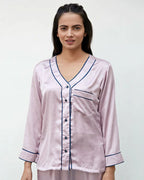 Blush Satin Night Suit