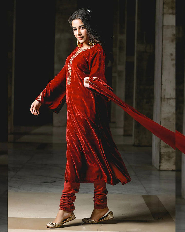 Henna Velvet Suit Set