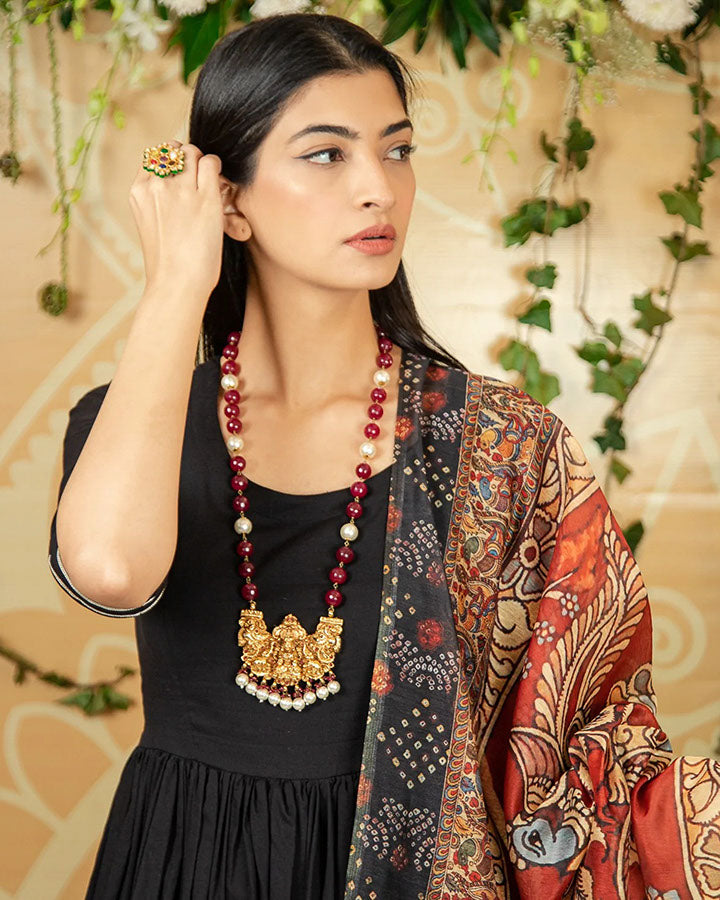 Kalo Peacock Kalamkari Suit Set