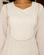 White Lurex Bandhani Suit Set