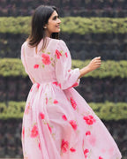 Buy Pink Peony Handpainted Doria Dress Online in India – Ambraee Buy Pink Peony Handpainted Doria Dress Online in India – Ambraee