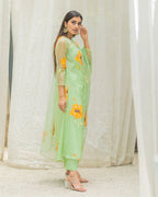 Green Handpaint Zinnia Suit Set
