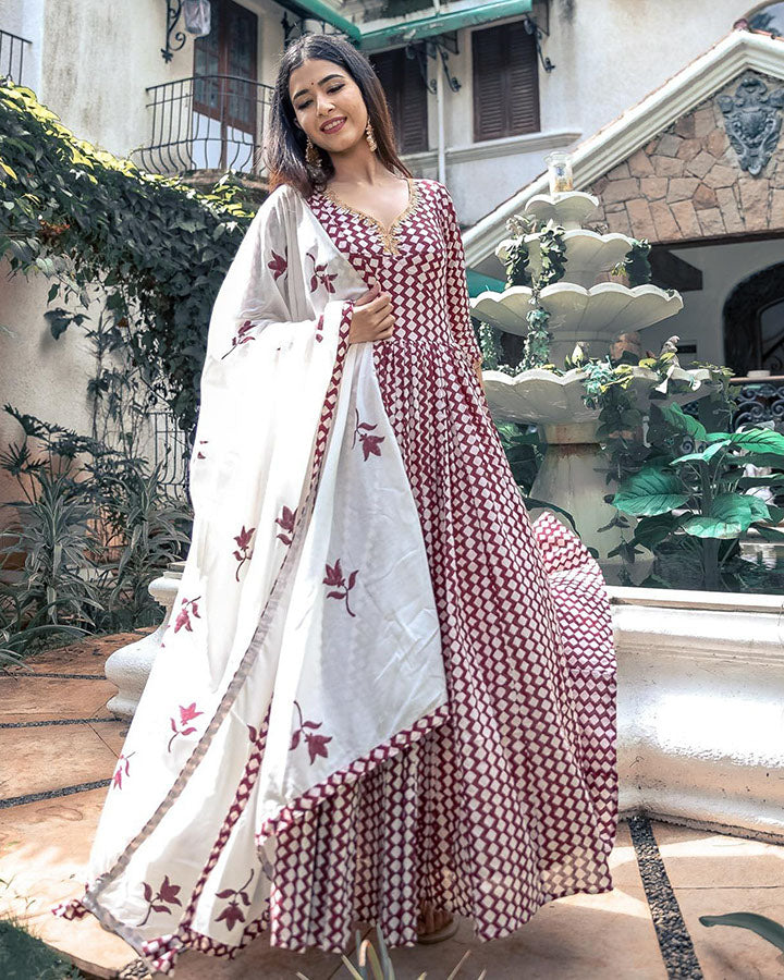 Embroidered Kanchali Floor Length With Dupatta